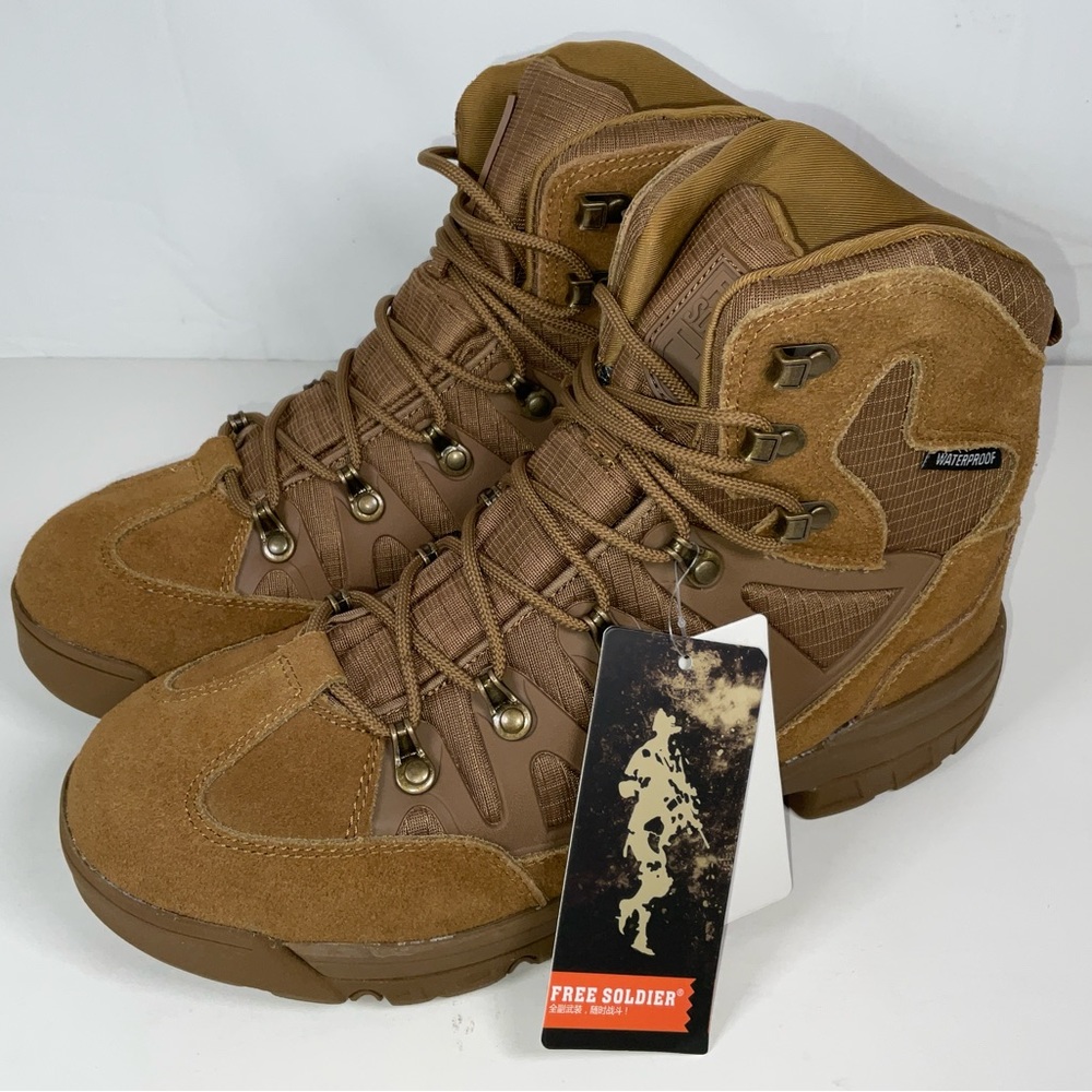 NIB Men’s Free Soldier ACC0022 Tactical‎ 6” Waterproof Boots Coyote Brown 11.5